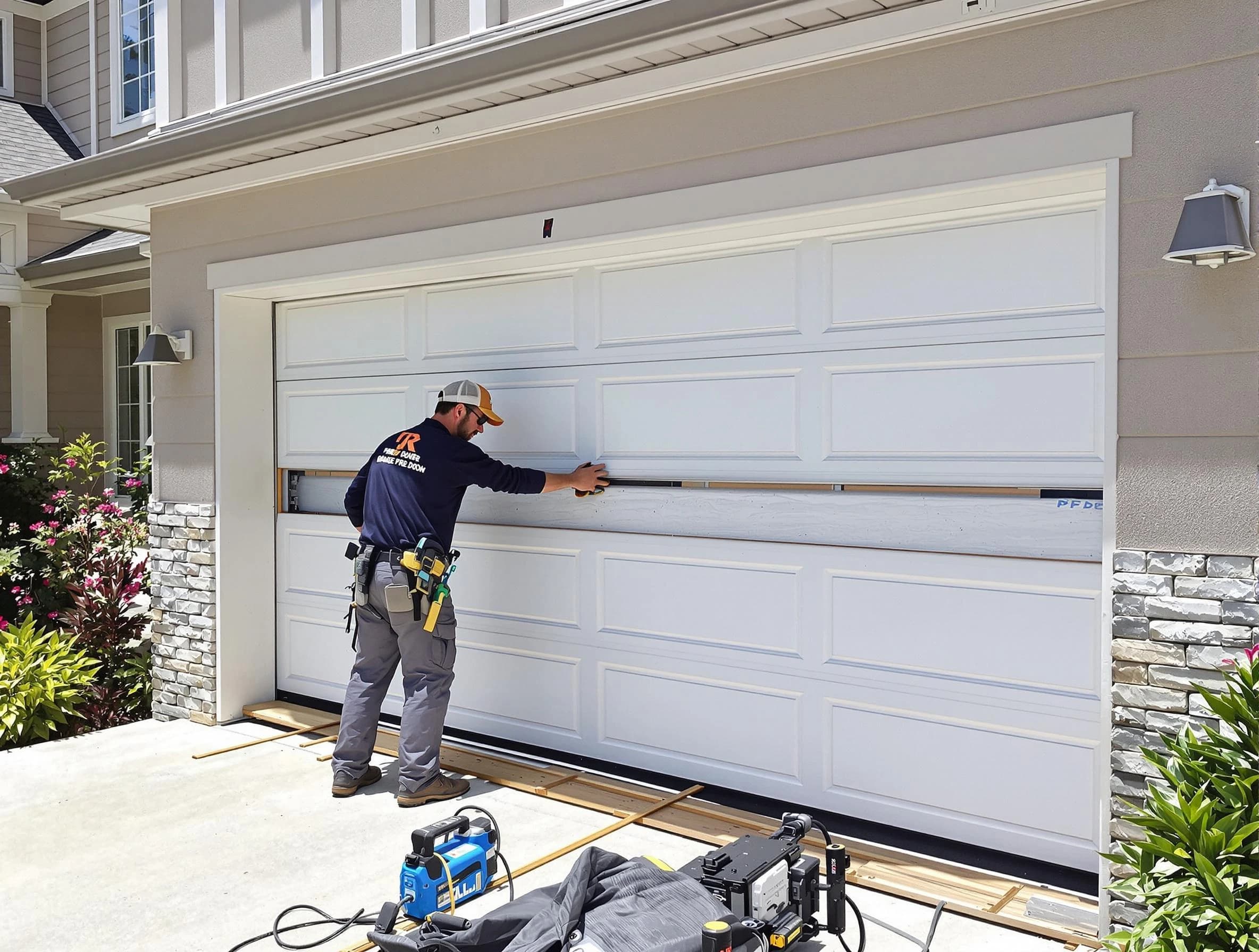 Ponderosa Park Garage Door Repair team performing complete garage door replacement at Ponderosa Park residence