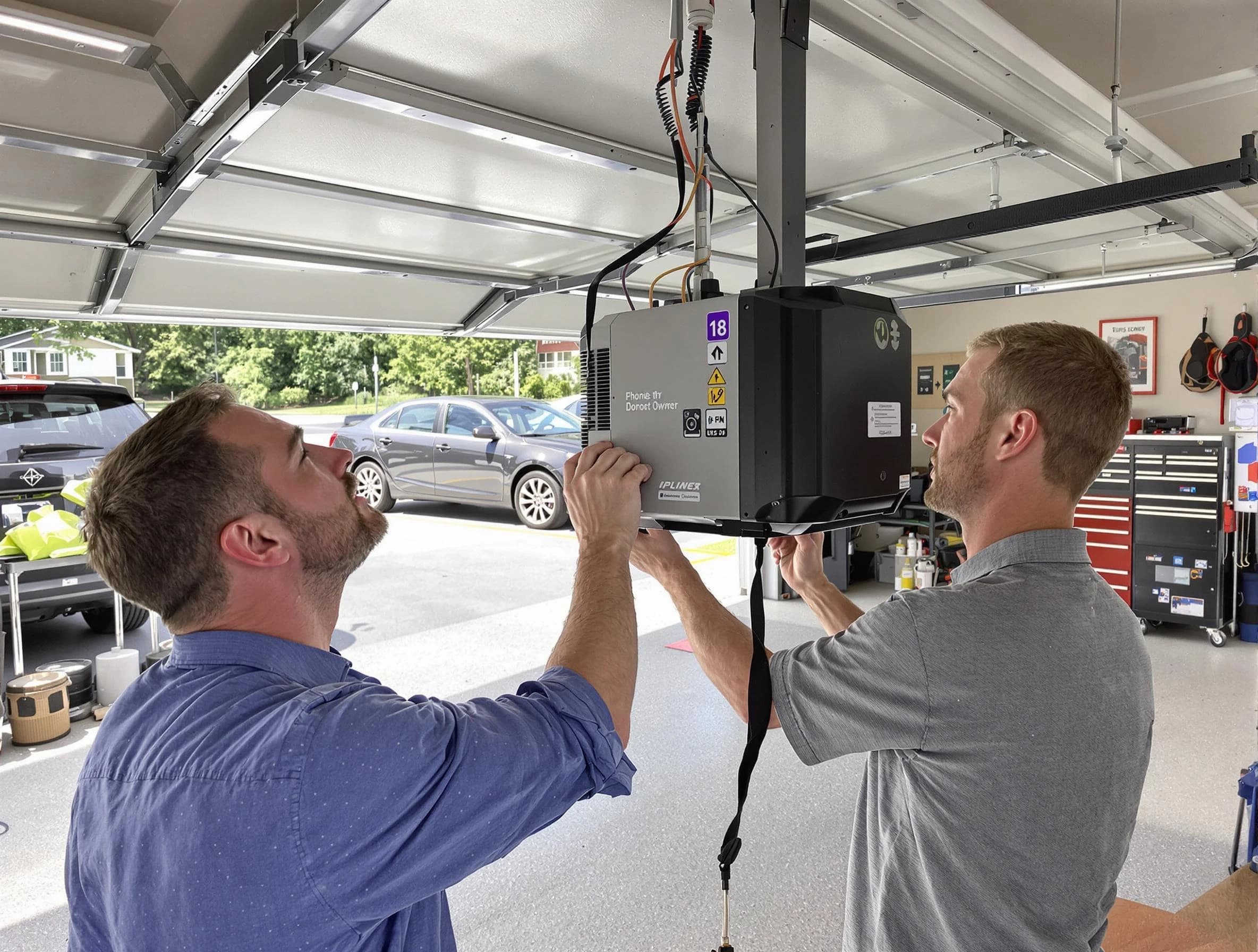 Ponderosa Park Garage Door Repair technician installing garage door opener in Ponderosa Park