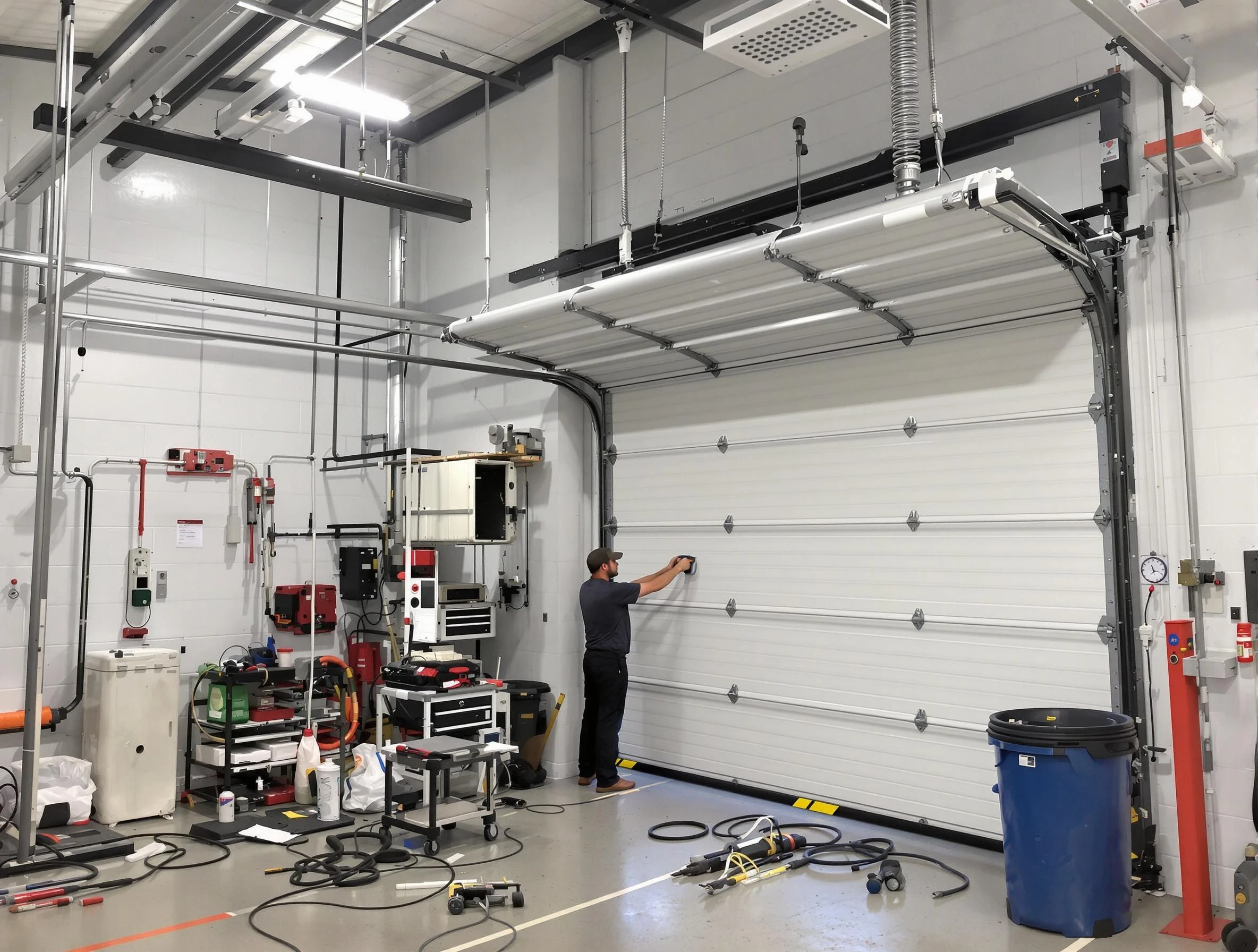 Ponderosa Park Garage Door Repair certified technician performing commercial door repair at a Ponderosa Park business facility