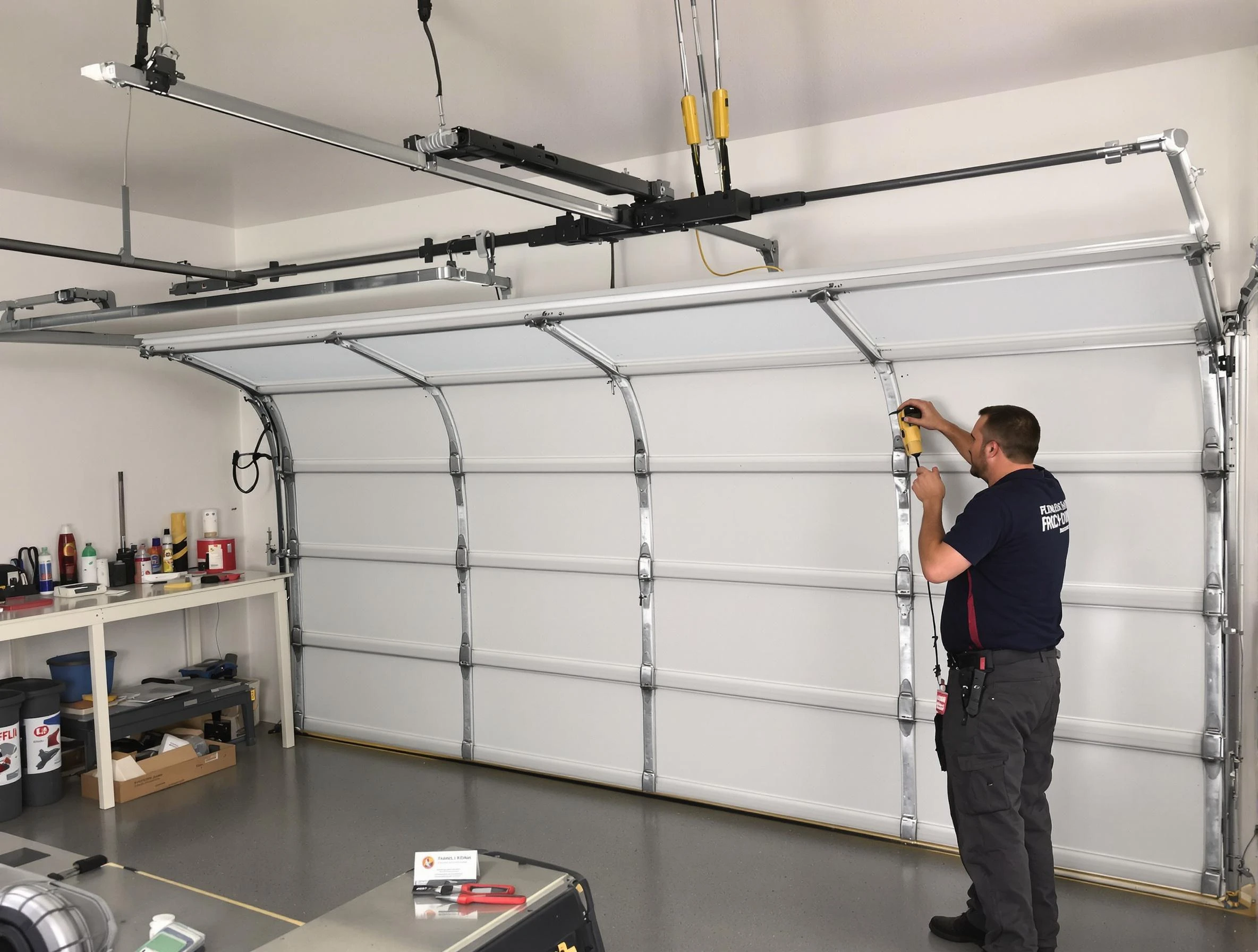 Ponderosa Park Garage Door Repair certified technician performing overhead door system repair in Ponderosa Park